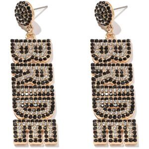 Rhinestone Beaded BRIDE Letter Dangle Earrings Fashion Jewelry, NEW